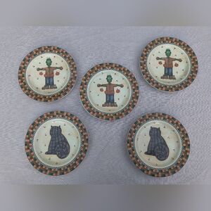 Set of 5 SAKURA Debbie Mumm HALLOWEEN Salad Dessert Plates